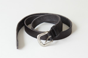 BLACK leather simple belt