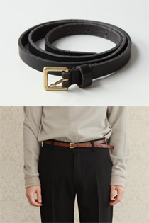 slim leather belt(2color)