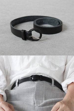 black ○ leather belt