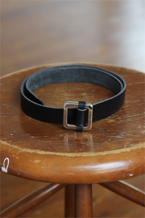 silver buckle leather belt